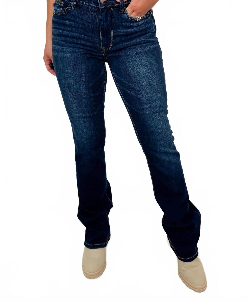 NEW JUDY BLUE trish mid-rise bootcut jeans in dark wash denim